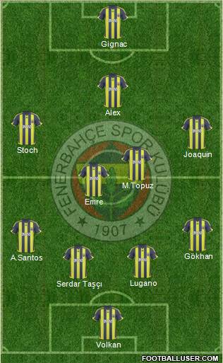 Fenerbahçe SK Formation 2010