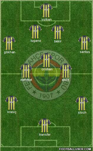 Fenerbahçe SK Formation 2010