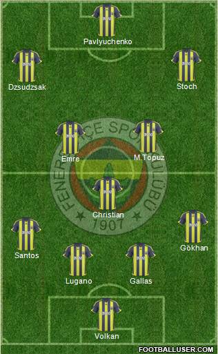 Fenerbahçe SK Formation 2010