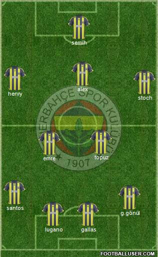 Fenerbahçe SK Formation 2010