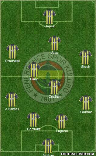 Fenerbahçe SK Formation 2010