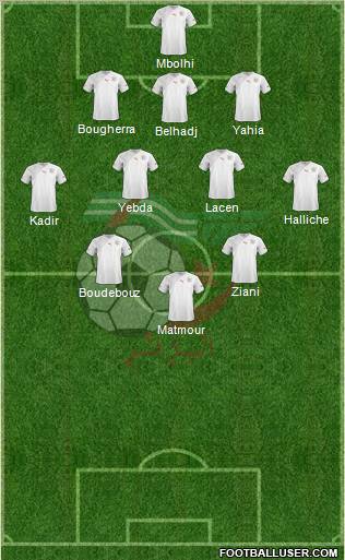 Algeria 3-4-2-1 football formation