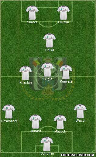 RSC Anderlecht 4-3-1-2 football formation