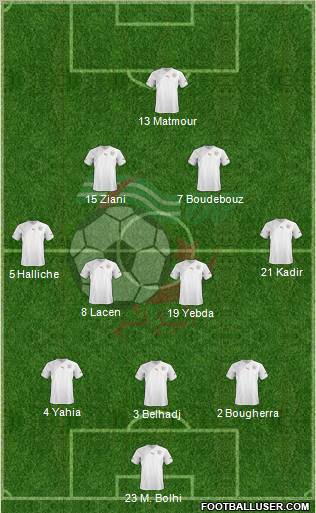 Algeria 3-4-2-1 football formation