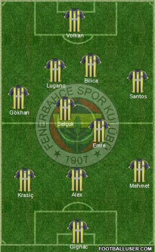 Fenerbahçe SK Formation 2010