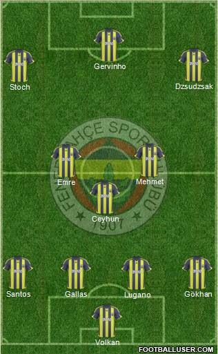 Fenerbahçe SK Formation 2010