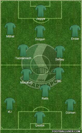 Sakaryaspor A.S. Formation 2010