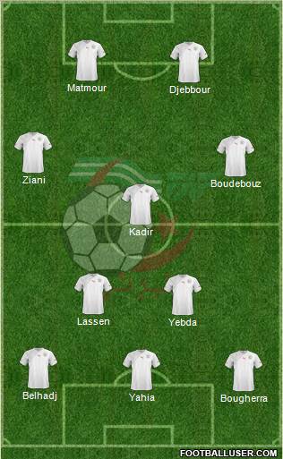 Algeria 3-5-2 football formation