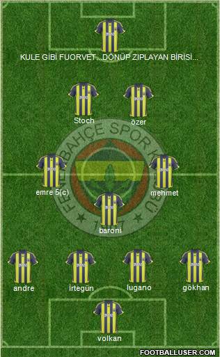 Fenerbahçe SK Formation 2010
