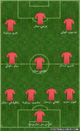 Champions League Team 4-3-3 football formation