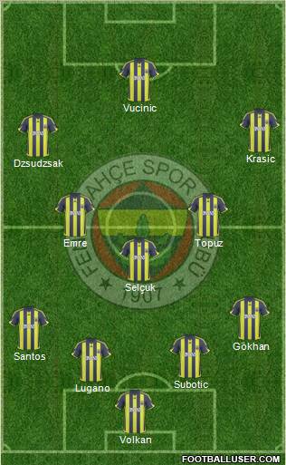 Fenerbahçe SK Formation 2010