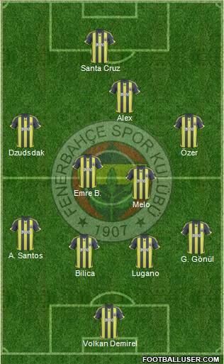 Fenerbahçe SK Formation 2010
