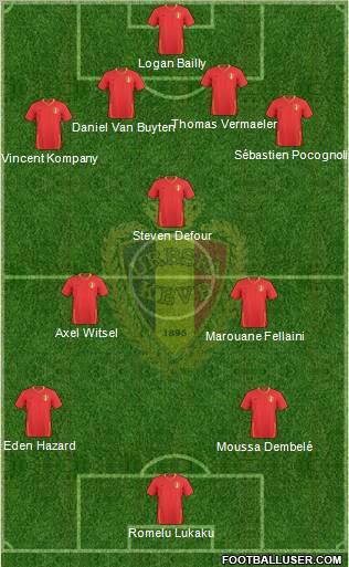 Belgium 4-3-2-1 football formation