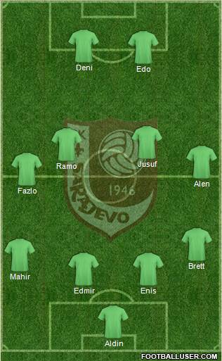 FK Sarajevo 4-4-2 football formation