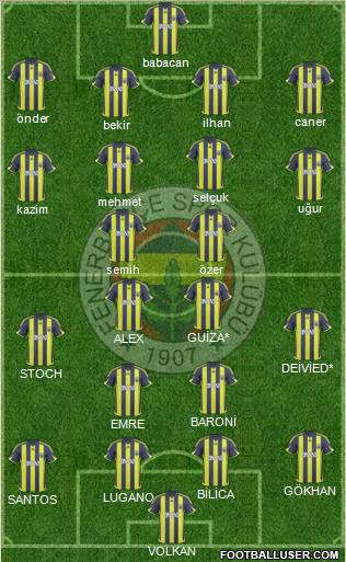 Fenerbahçe SK Formation 2010