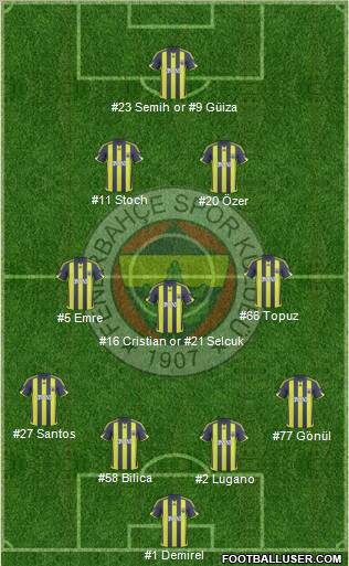 Fenerbahçe SK Formation 2010