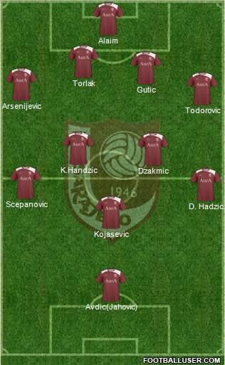 FK Sarajevo 4-4-1-1 football formation