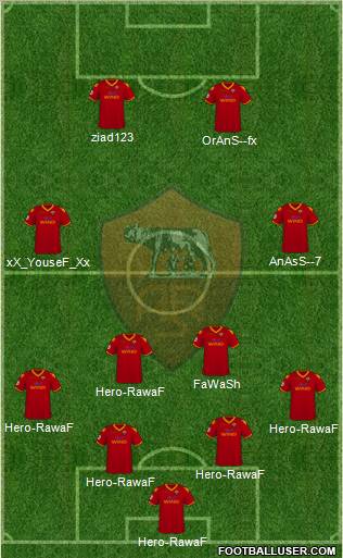 AS Roma 4-2-2-2 football formation