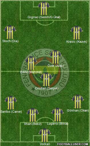 Fenerbahçe SK Formation 2010