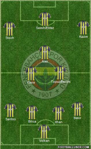 Fenerbahçe SK Formation 2010