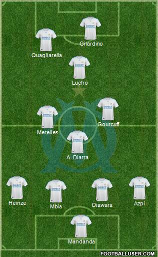 Olympique de Marseille 4-3-1-2 football formation