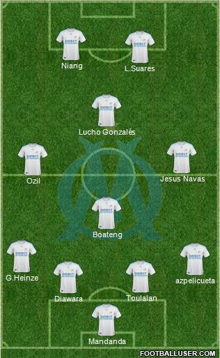 Olympique de Marseille 4-4-2 football formation