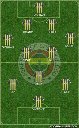 Fenerbahçe SK Formation 2010