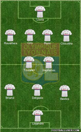 Olympique Lyonnais 4-2-3-1 football formation