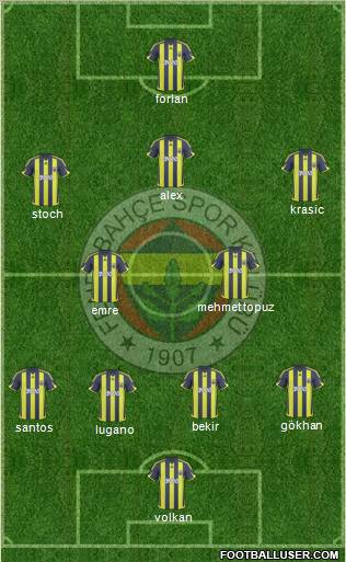 Fenerbahçe SK Formation 2010