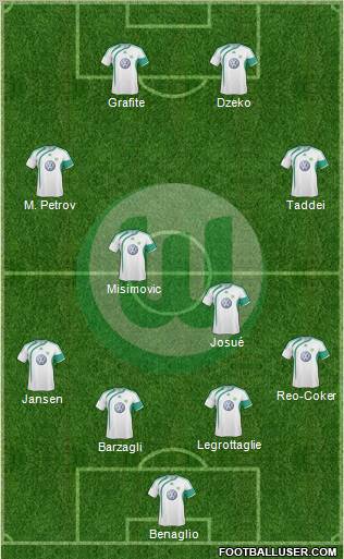 VfL Wolfsburg 4-2-2-2 football formation