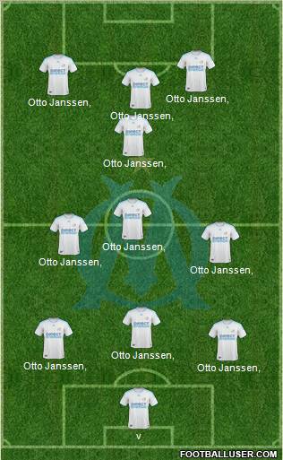 Olympique de Marseille 3-4-3 football formation