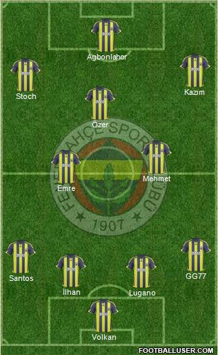 Fenerbahçe SK Formation 2010