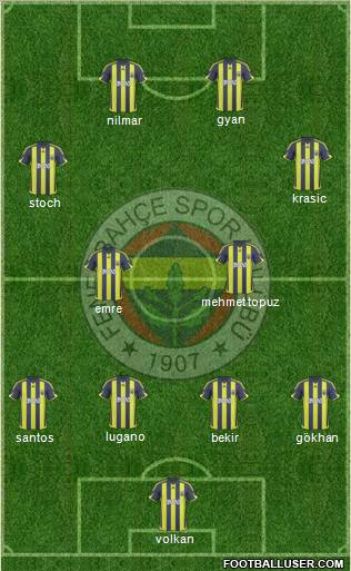 Fenerbahçe SK Formation 2010