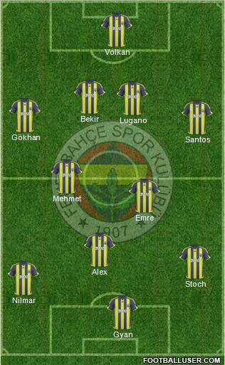 Fenerbahçe SK Formation 2010
