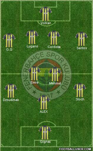 Fenerbahçe SK Formation 2010