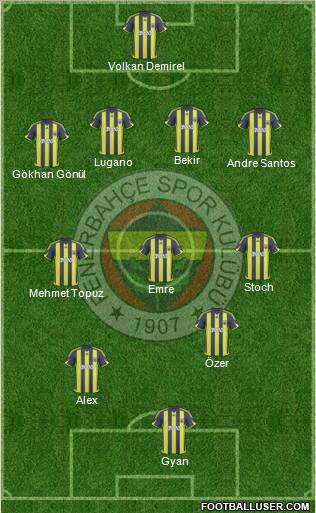 Fenerbahçe SK Formation 2010