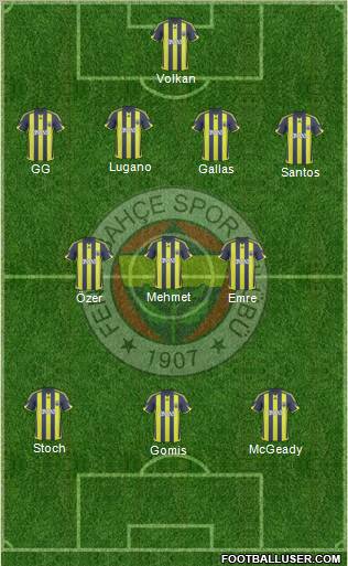 Fenerbahçe SK Formation 2010