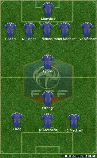 France 5-4-1 football formation