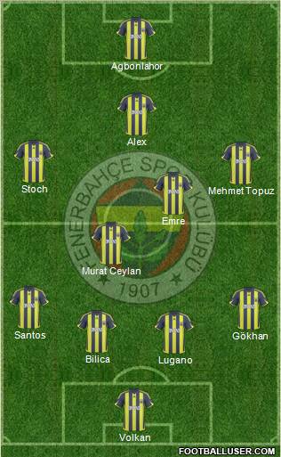 Fenerbahçe SK Formation 2010
