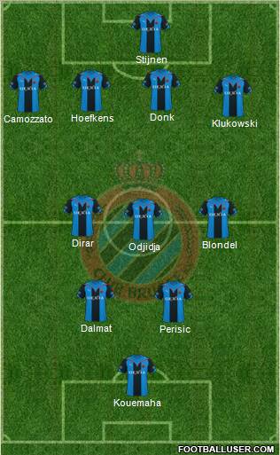 Club Brugge KV 4-3-2-1 football formation