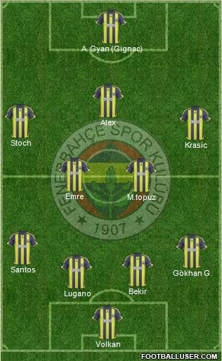 Fenerbahçe SK Formation 2010