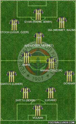 Fenerbahçe SK Formation 2010