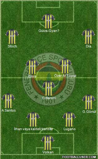 Fenerbahçe SK Formation 2010