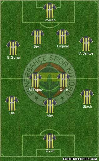 Fenerbahçe SK Formation 2010