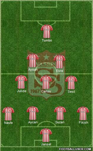 Sivasspor 4-3-2-1 football formation