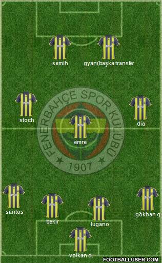 Fenerbahçe SK Formation 2010