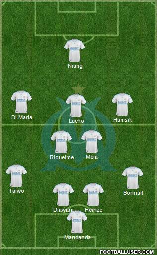 Olympique de Marseille 4-4-2 football formation