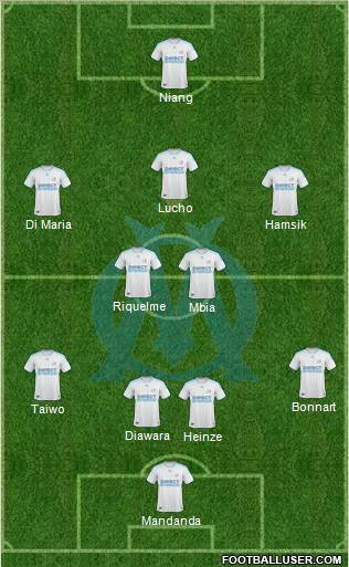 Olympique de Marseille 4-4-2 football formation