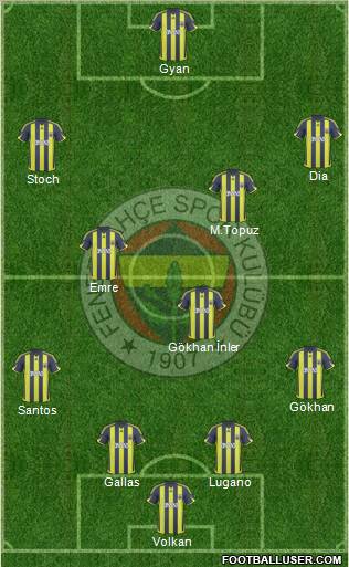 Fenerbahçe SK Formation 2010