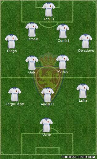 R. Zaragoza S.A.D. 4-2-3-1 football formation